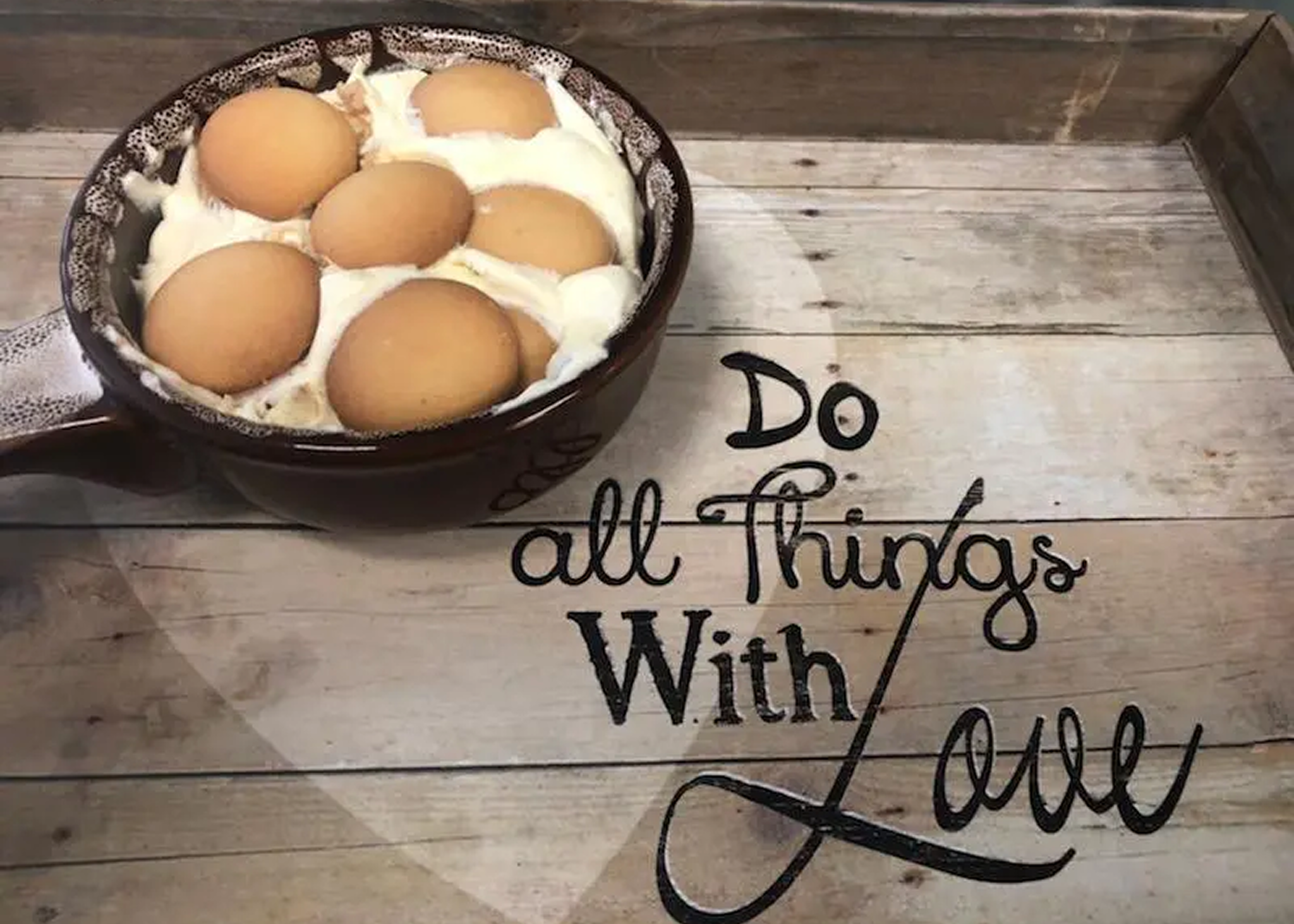 Dessert with cookies on wooden tray.